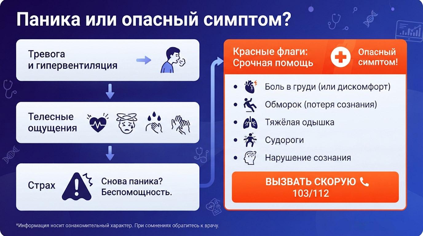 Инфографика Паника или опасный симптом?